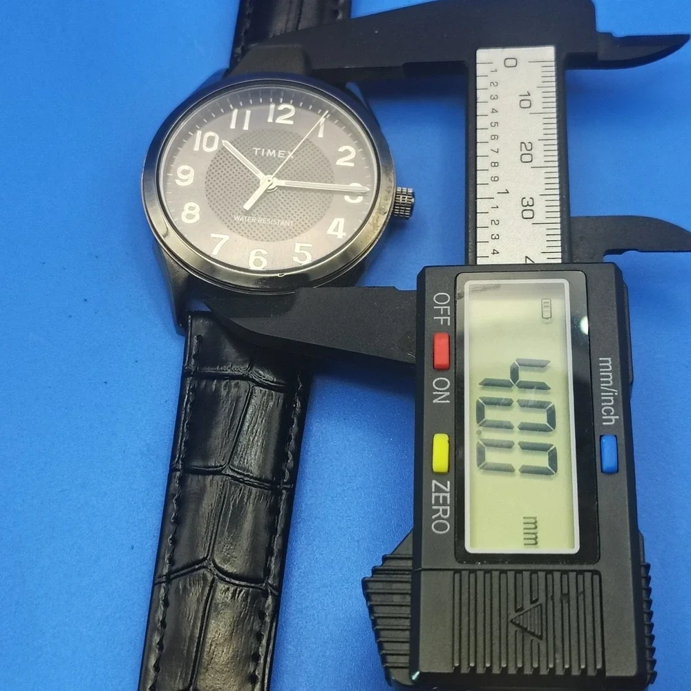 2018 Timex T46000‎ 40mm Mens Quartz Dress Watch Gun Metal New Strap Full Restore